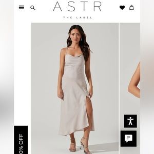 ASTR THE LABEL Gaia Dress in Champagne, Size S